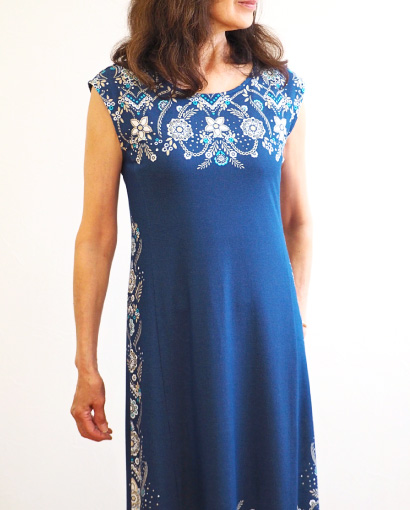 フレンチスリーブロングワンピース