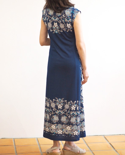 フレンチスリーブロングワンピース