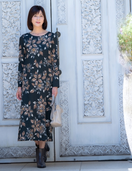 8分袖ワンピース