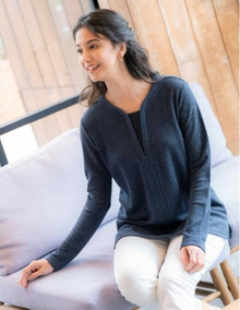 ラメ混長袖チュニック