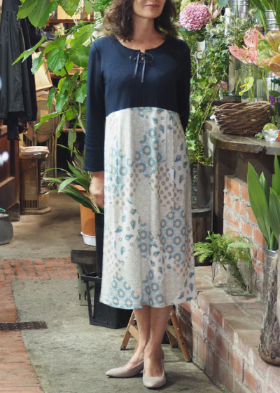 8分袖ワンピース