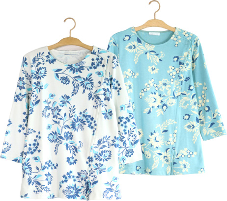 前開きファスナー7分袖チュニック