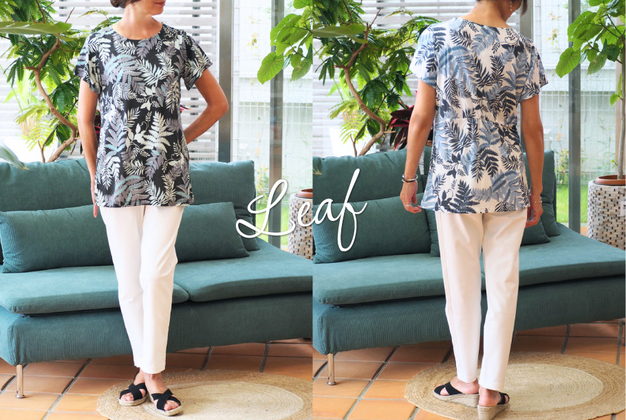 半袖チュニック×タイトスリムパンツ