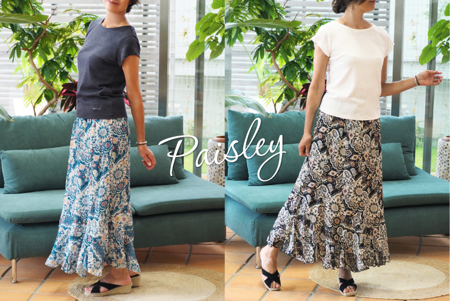 ペイズリー柄ロングスカート