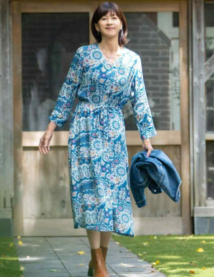 8分袖ワンピース