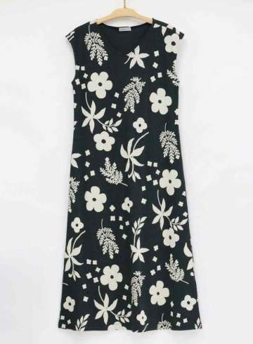 フレンチスリーブロングワンピース