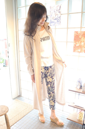 万能ロングカーディガン×パンツ