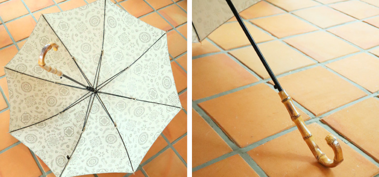 ⾊合いに深みがあり、馴染んで持ちやすいバンブーハンドル