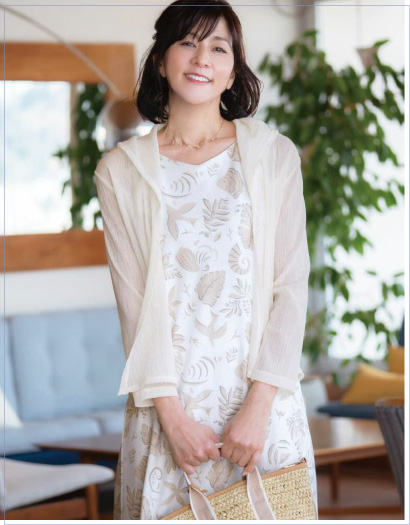 2WAYフード付7分袖カーディガン