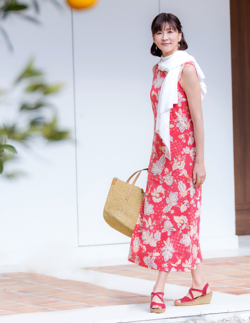 ノースリーブロングワンピース