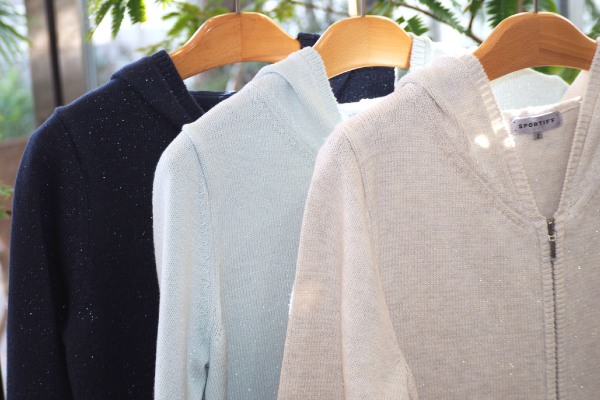 ラメ混長袖ニットカーディガン¥25,080