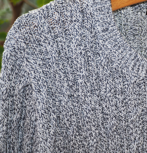 長袖ニットブルゾン×ティアードパンツ