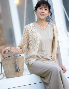 6分袖カーディガン