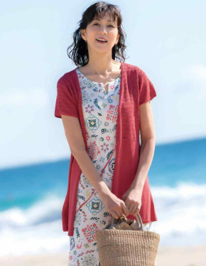 半袖ニットカーディガン