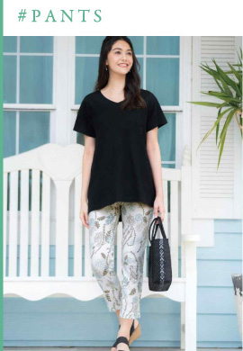 スリット入9分丈パンツ