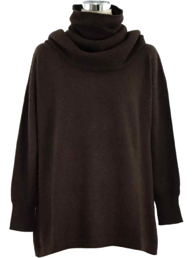 ニットチュニック×スリット入ニットスヌード