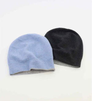カシミヤニットリバーシブル帽子 ¥13,200