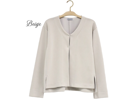 ノーカラーカーディガン¥28,600