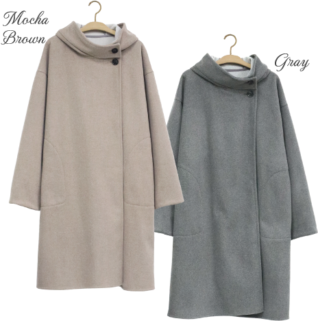 フーデットロングコート¥44,000