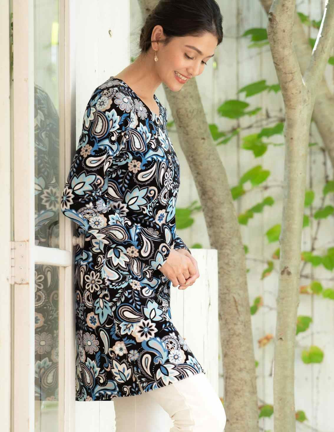 超美品　お早めに！M'S GRACY カタログ掲載　長袖　チュニック 42 XL 長袖ロングチュニック | 最新夏コレクション | 40代からのレディース