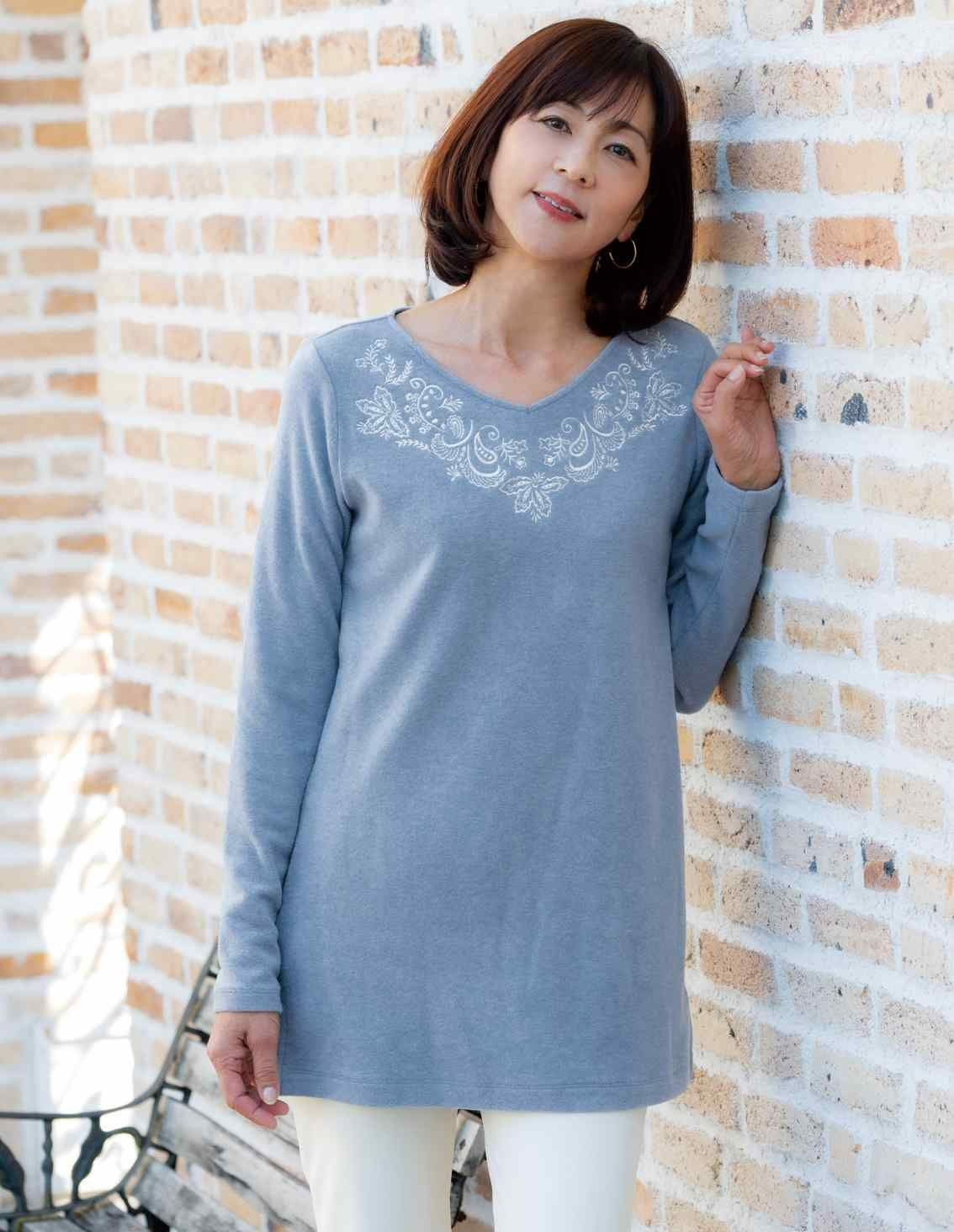 刺しゅう長袖チュニック | 最新夏コレクション | 40代からのレディース