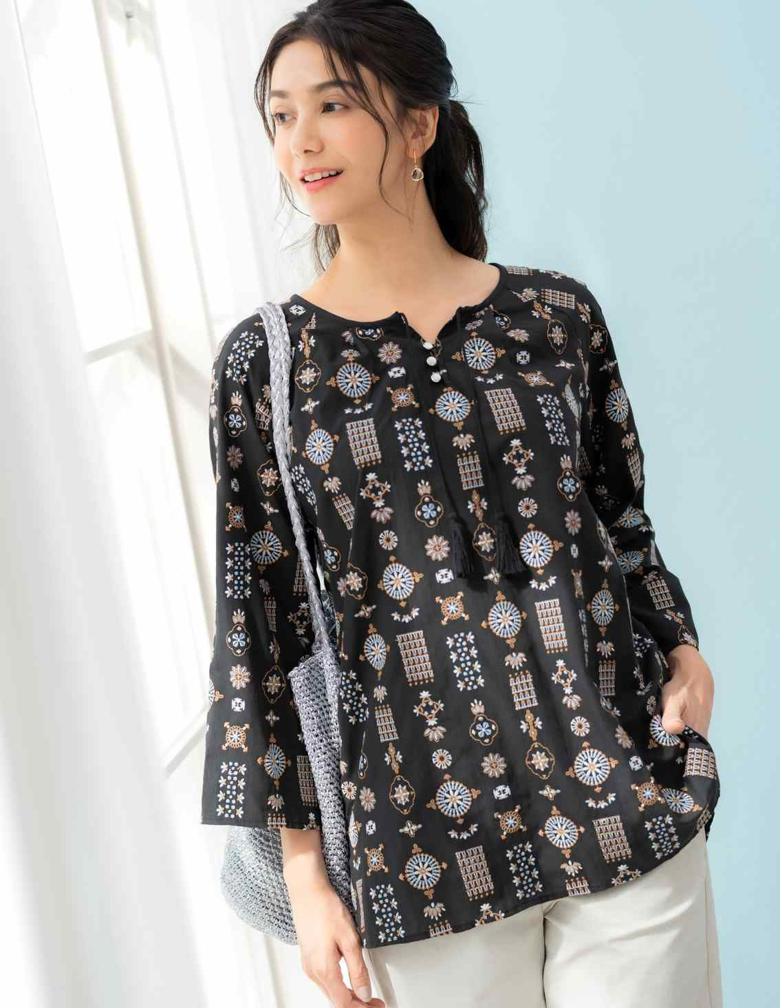 刺しゅう8分袖チュニック | 最新夏コレクション | 40代からの