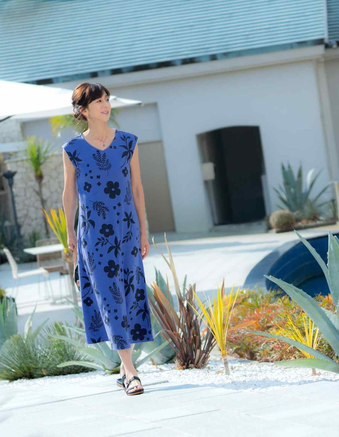 フレンチスリーブロングワンピース | 最新夏コレクション | 40代からの