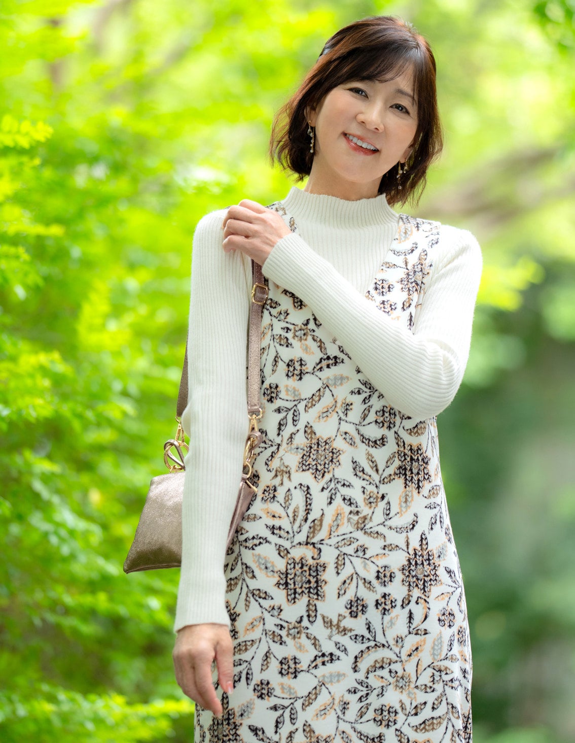 「定番ストレッチベロア/冬花」ノースリーブワンピース¥25,080